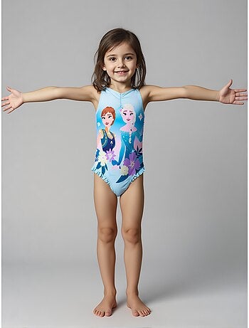 Fato de banho 1 peça frozen azul menina | licença oficial