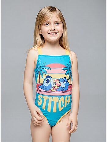 Fato de banho 1 peça lilo & stitch azul menina | licença oficial