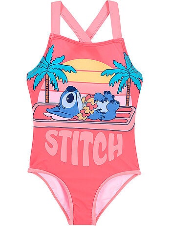 Fato de banho 1 peça lilo & stitch rosa menina | licença oficial