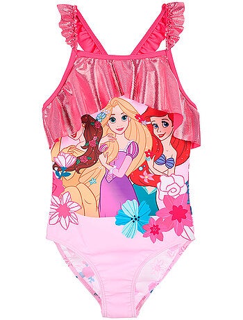 Fato de banho 1 peça princesas disney rosa fúcsia menina | licença oficial