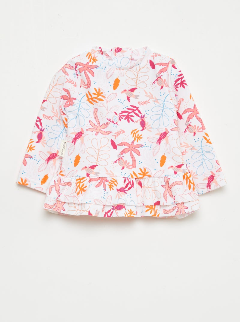 Fato de banho 2 peças 'Petit Béguin' T-shirt + cueca Coral - Kiabi