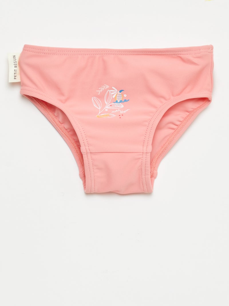 Fato de banho 2 peças 'Petit Béguin' T-shirt + cueca Coral - Kiabi