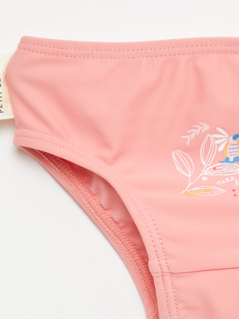 Fato de banho 2 peças 'Petit Béguin' T-shirt + cueca Coral - Kiabi