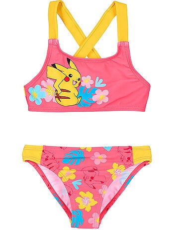 Fato de banho 2 peças pokémon rosa menina | licença oficial