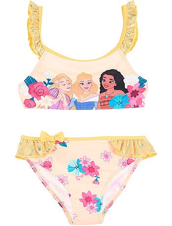 Fato de banho 2 peças princesas disney amarelo menina | licença oficial