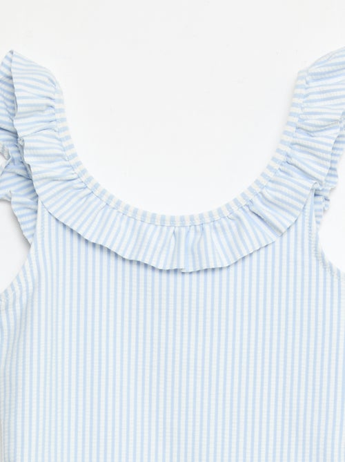 Fato de banho às riscas com folho extensível - Kiabi