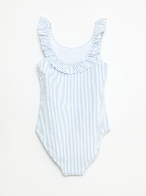 Fato de banho às riscas com folho extensível - Kiabi