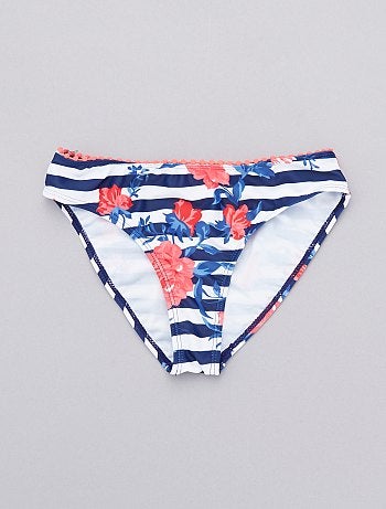 Fato de banho às riscas flores - Kiabi