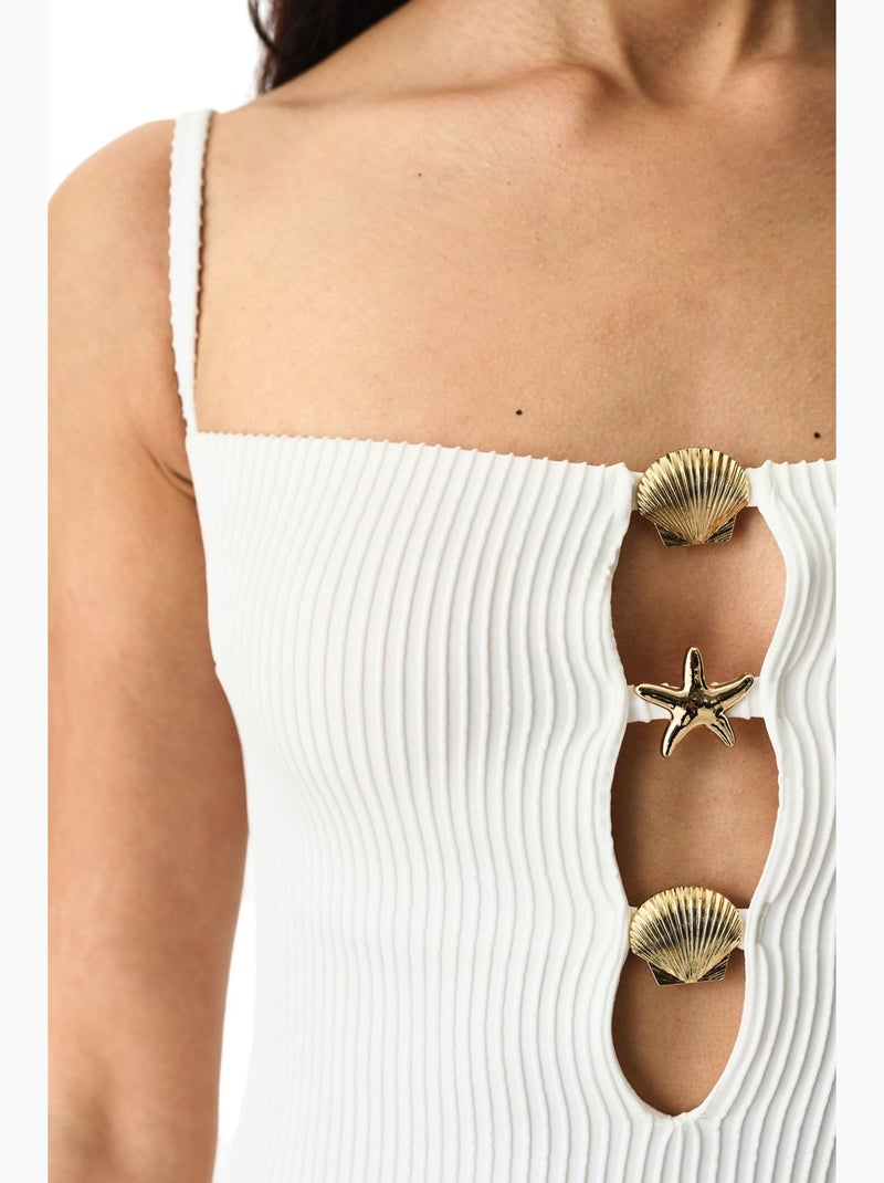 Fato de banho bandeau kea de mulher penti Branco - Kiabi