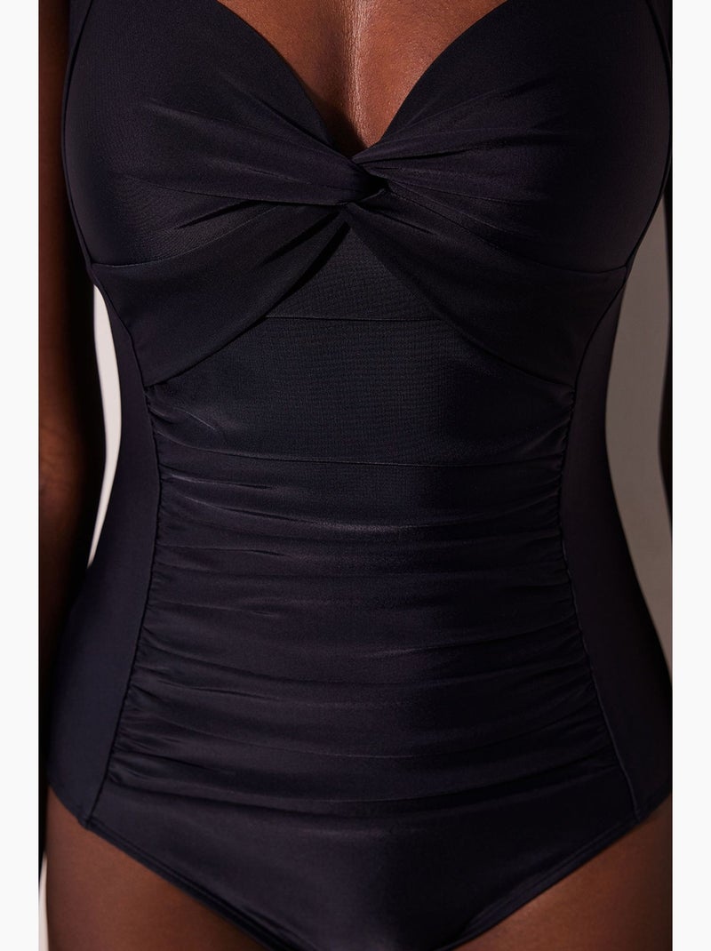 Fato de banho basic shirred korseli penti Preto - Kiabi