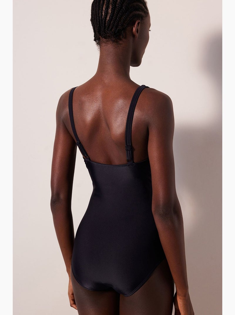 Fato de banho basic shirred korseli penti Preto - Kiabi