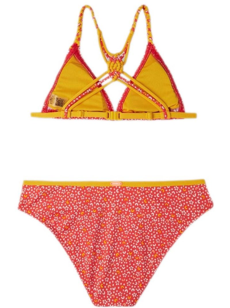 Fato de Banho Biquíni Laranja Menina O'Neill Tropicss Vermelho - Kiabi