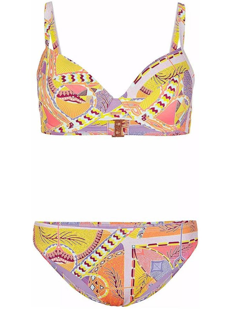 Fato de banho biquíni o'neill julia rita rosa/amarelo para mulher Amarelo - Kiabi