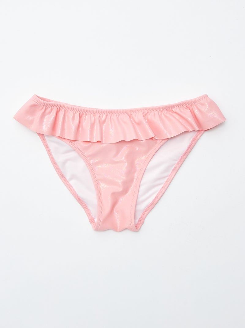 Fato de banho brilhante e com folhos - 2 peças ROSA - Kiabi