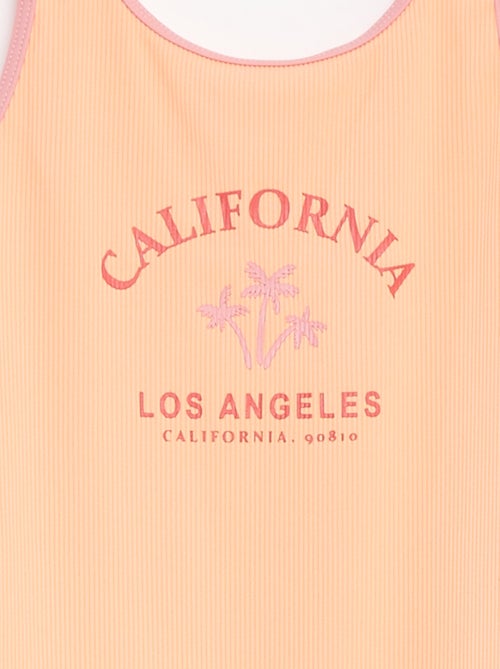 Fato de banho canelado e estampado - Kiabi