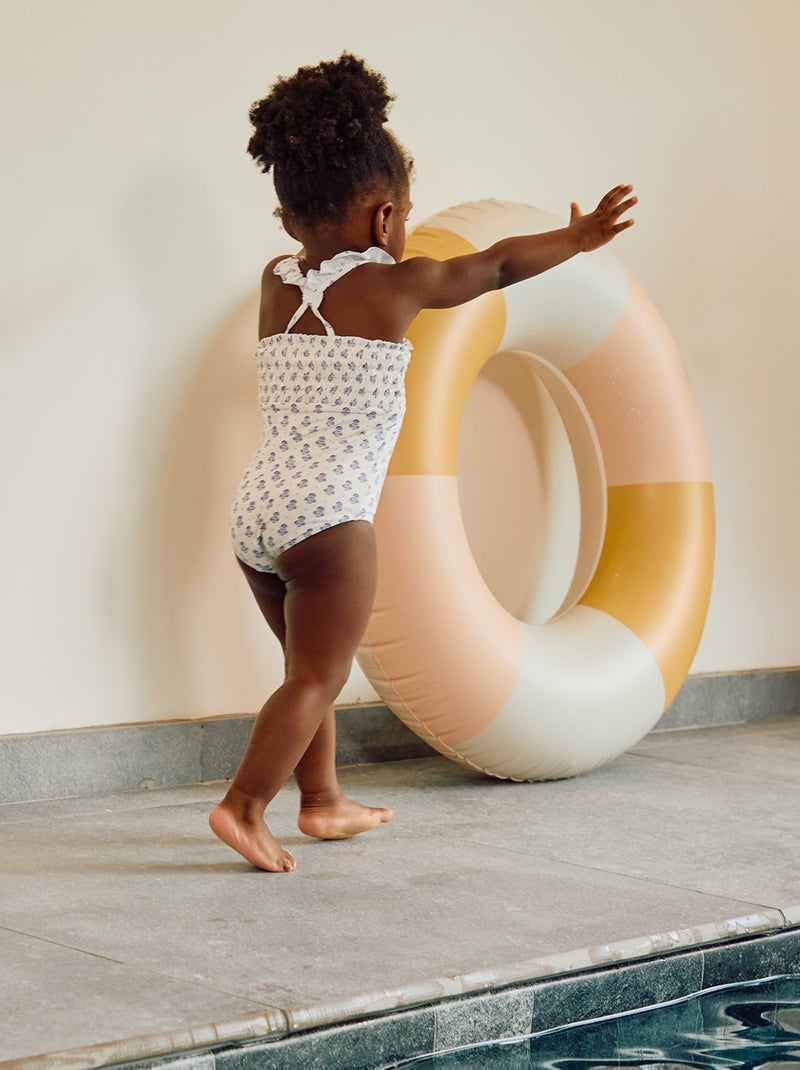 Fato de banho com estampado com folhos - Inteiro BRANCO - Kiabi