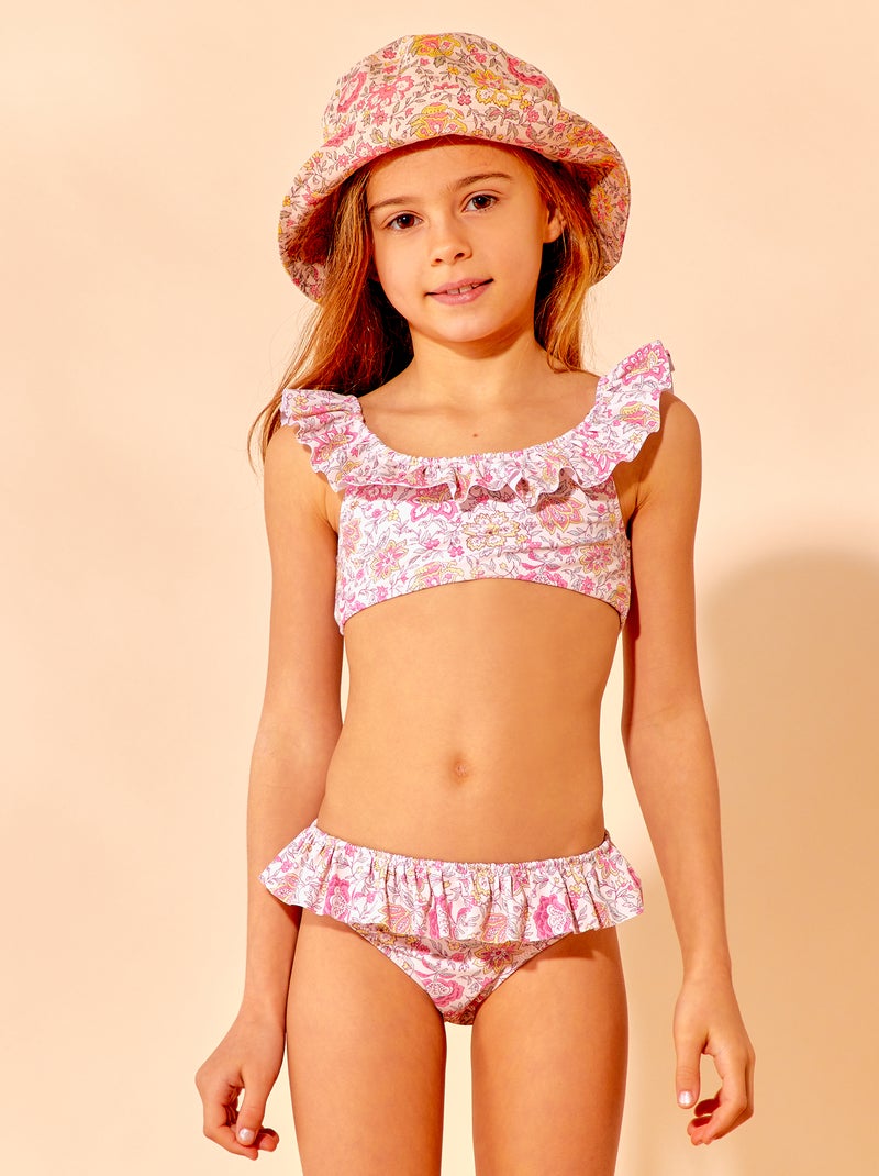Fato de banho com estampado tropical - 2 peças ROSA - Kiabi