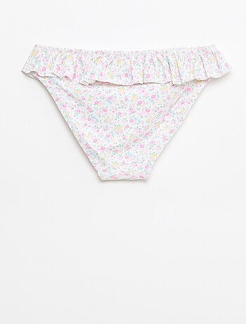 Fato de banho com folho e estampado floral - 2 peças