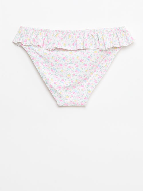 Fato de banho com folho e estampado floral - 2 peças - Kiabi