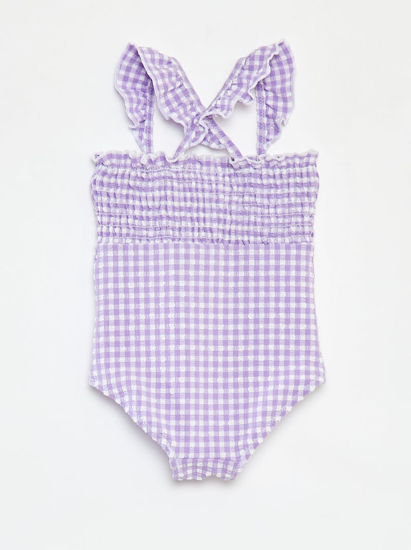 Fato de banho com folhos  - Inteiro VERDE - Kiabi