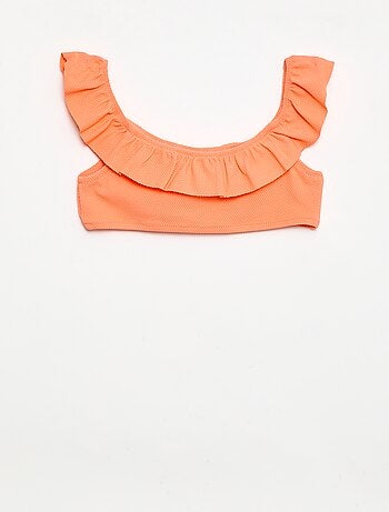 Fato de banho com folhos em malha - 2 peças