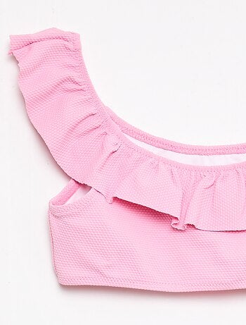 Fato de banho com folhos em malha - 2 peças