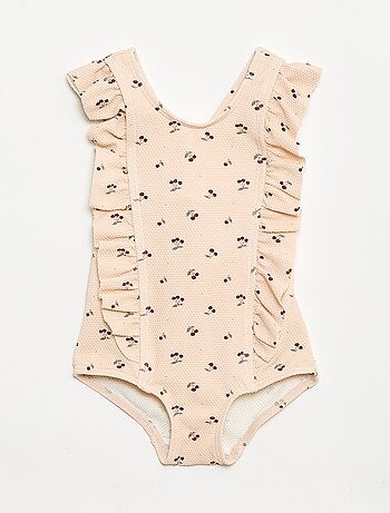 Fato de banho com padrão e folhos