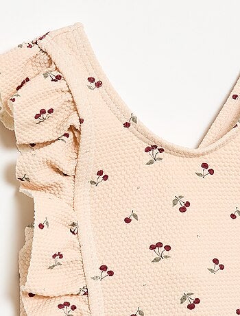 Fato de banho com padrão e folhos