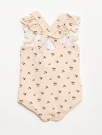 Fato de banho com padrão e folhos