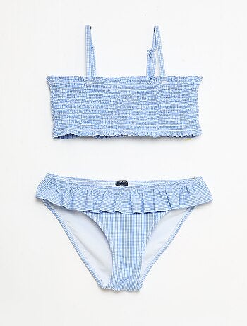 Fato de banho com padrão + folhos - 2 peças