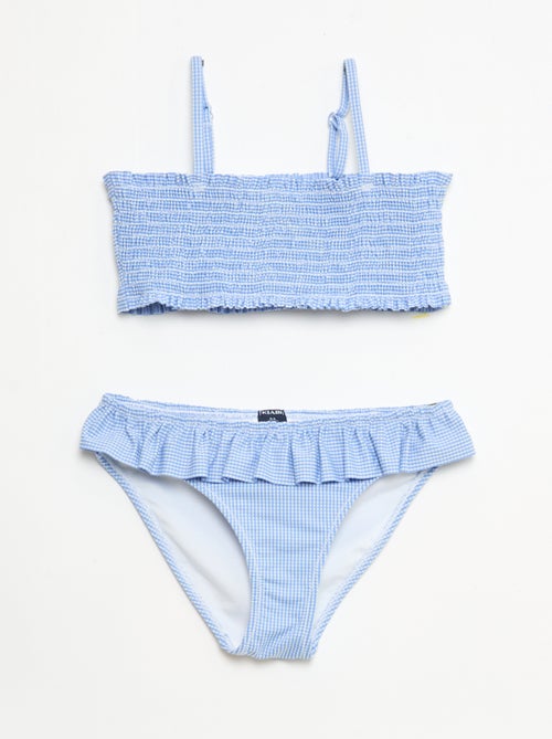 Fato de banho com padrão + folhos - 2 peças - Kiabi