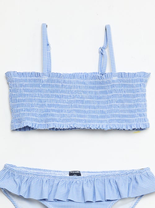 Fato de banho com padrão + folhos - 2 peças - Kiabi