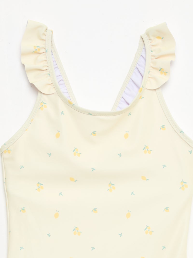 Fato de banho com padrão tropical integral Amarelo - Kiabi