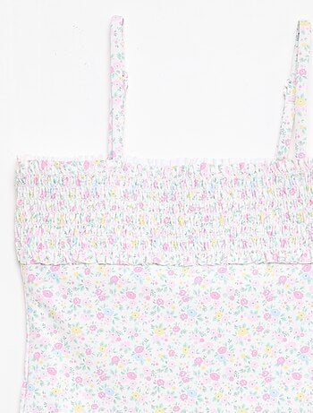 Fato de banho com smock e scrunchie