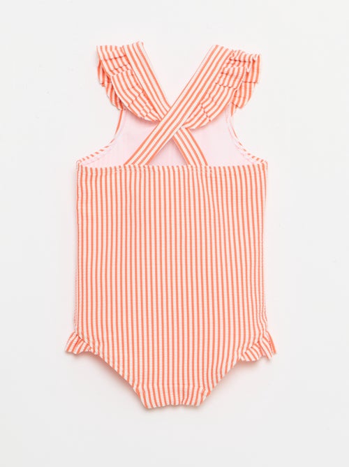 Fato de banho de 1 peça com folhos - Kiabi