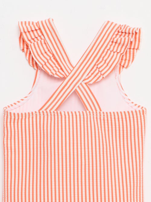 Fato de banho de 1 peça com folhos - Kiabi