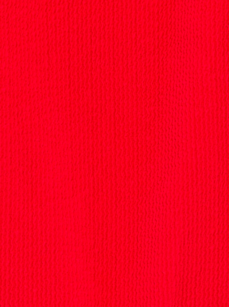 Fato de banho de 1 peça com folhos Vermelho - Kiabi