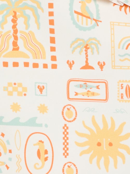 Fato de banho de 1 peça com gola com folhos - Kiabi