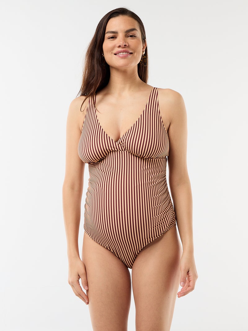 Fato de banho de 1 peça de maternidade com estampado Vermelho - Kiabi
