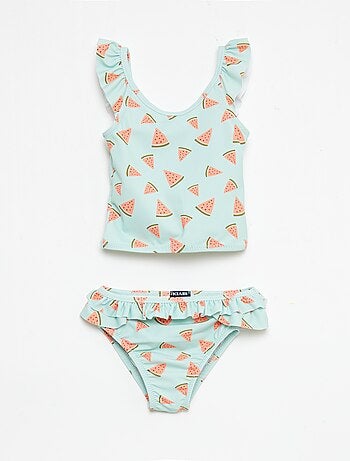 Fato de banho de 2 peças com efeito de folho