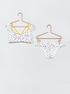 Fato de banho de 2 peças pontilhado - Kiabi