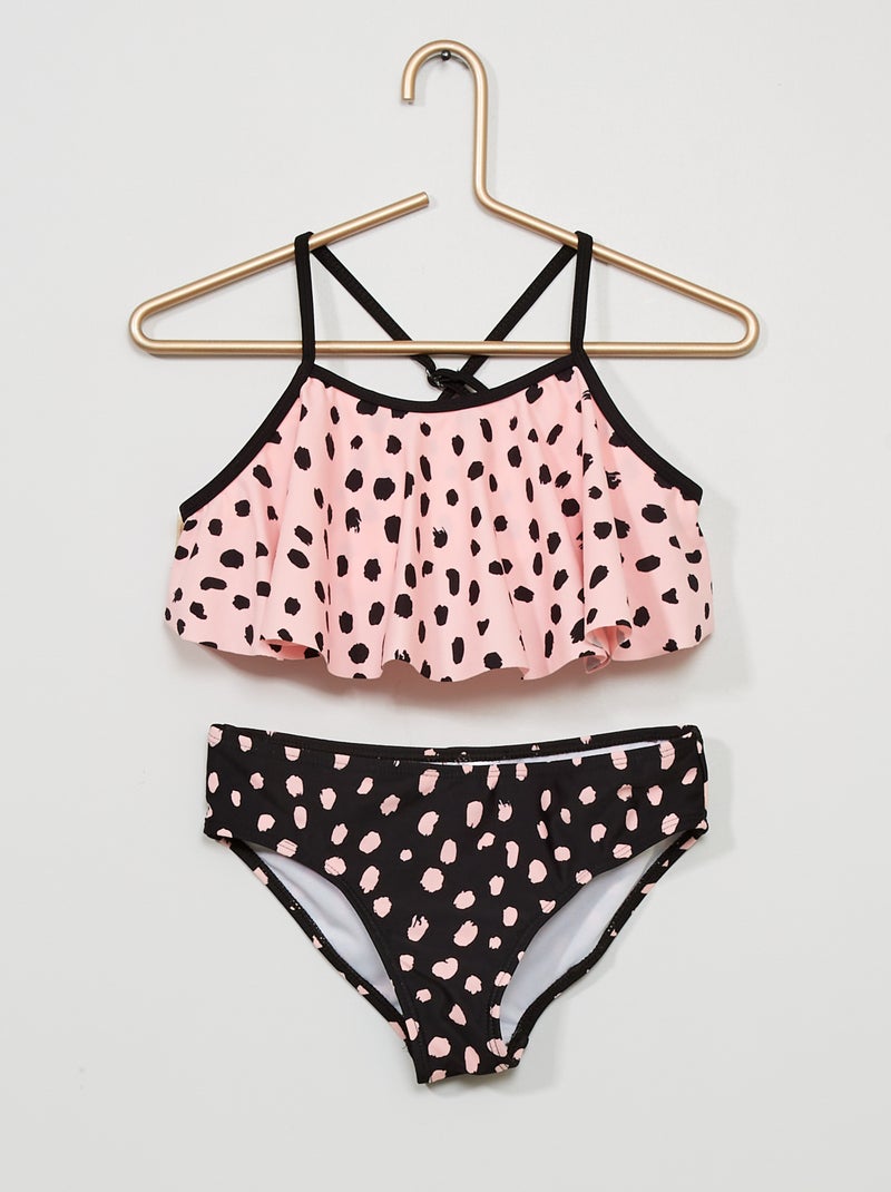Fato de banho de fantasia com folhos  - 2 peças Rosa - Kiabi