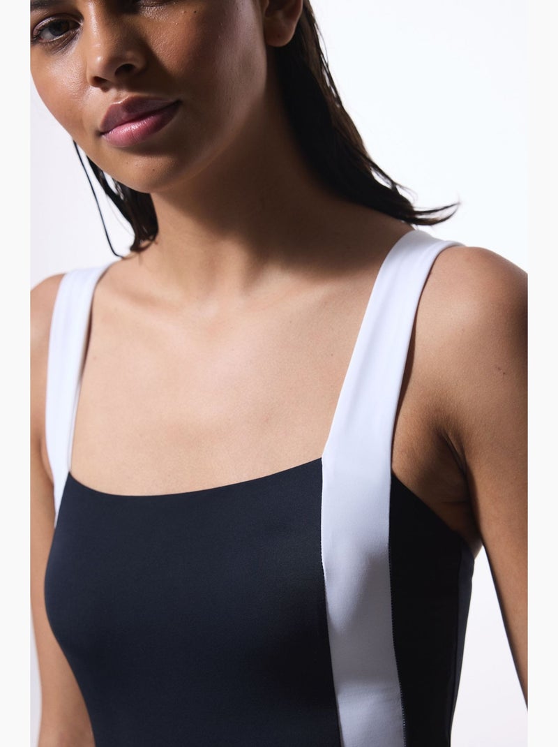 Fato de banho de mulher gina elegant penti Preto Branco - Kiabi