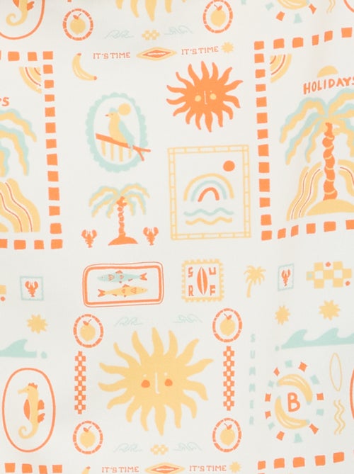 Fato de banho de uma peça com folhos - Kiabi