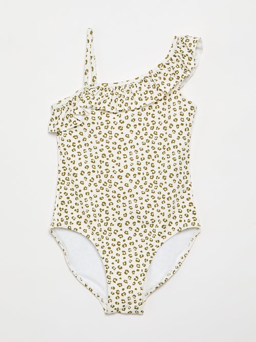Fato de banho de uma peça com folhos - Kiabi