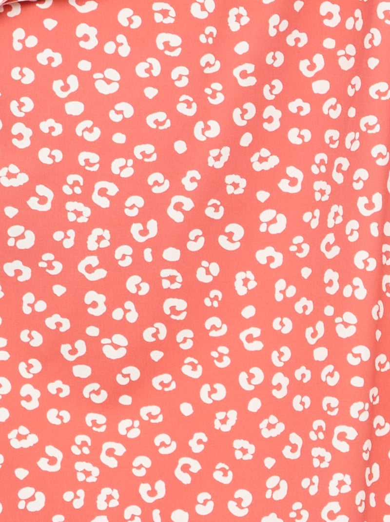 Fato de banho de uma peça com folhos Rosa - Kiabi