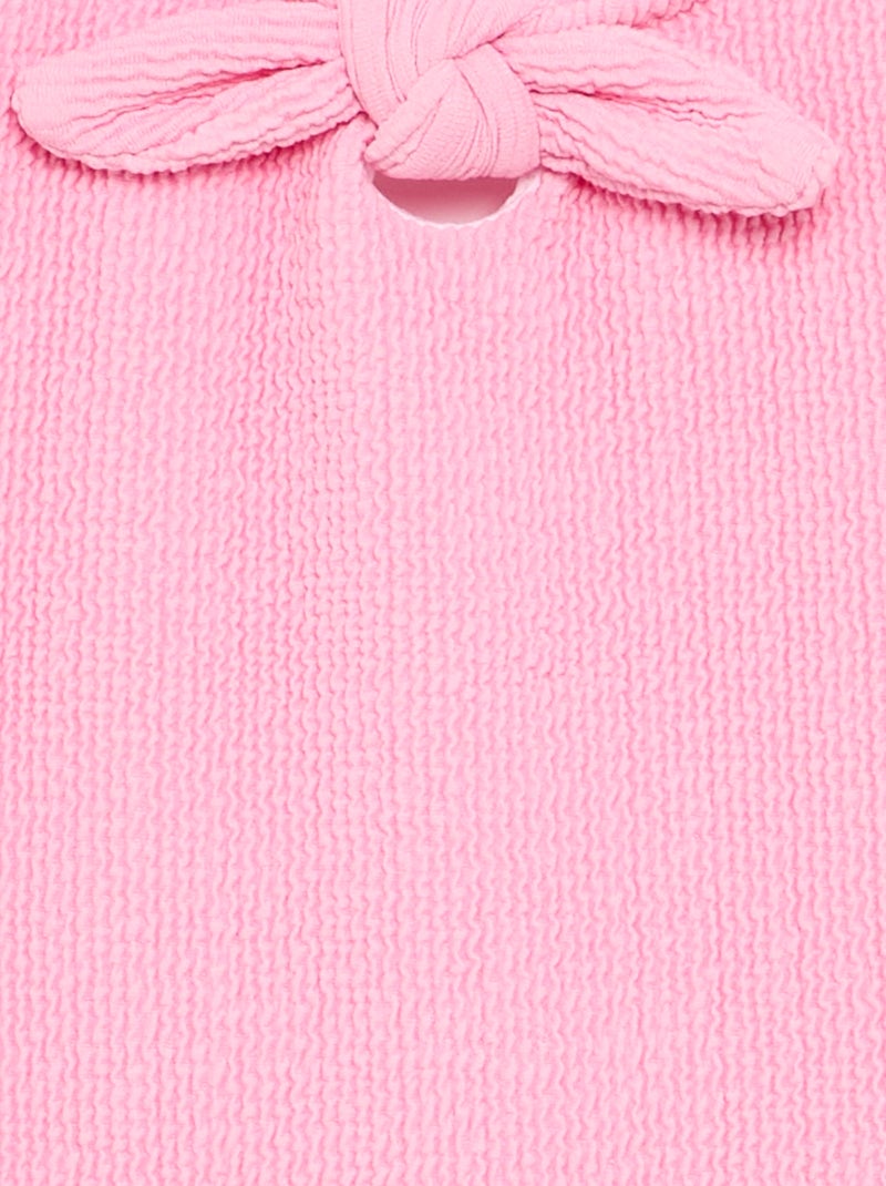 Fato de banho de uma peça com laço Rosa - Kiabi