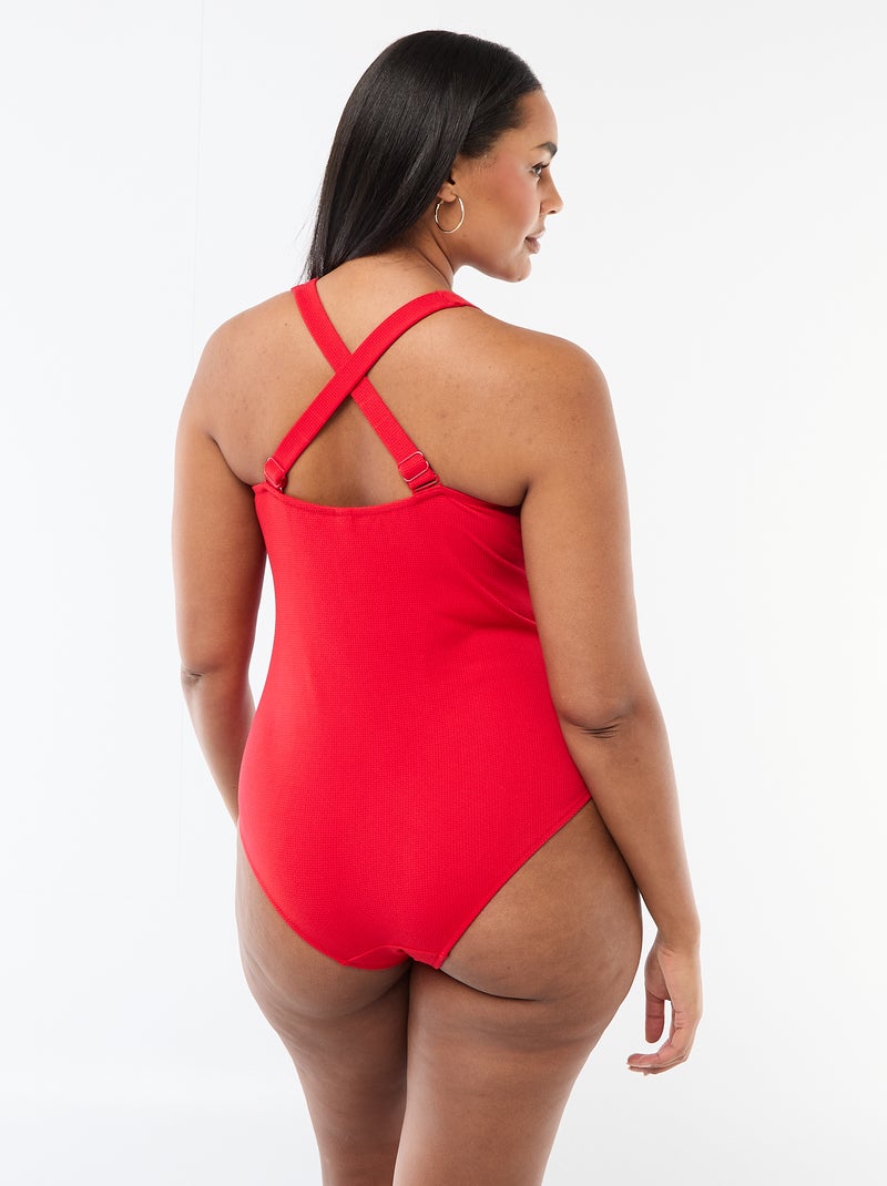 Fato de banho de uma peça modelador Vermelho - Kiabi