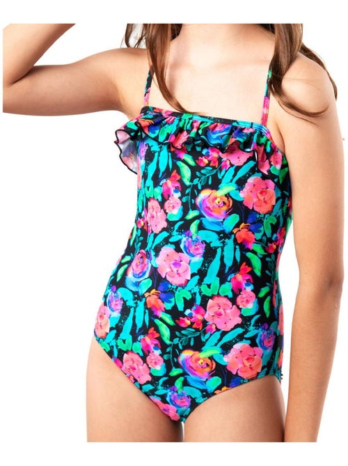 Fato de banho de uma peça para menina sun project com padrão floral rosa e preto - Kiabi Fato de banho de uma peça para menina sun project com padrão floral rosa e preto - Kiabi
