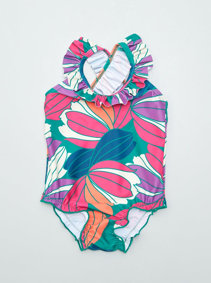 Fato de banho estampado  - Inteiro VERDE - Kiabi